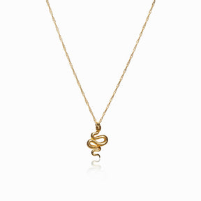 Collar Serpente Colgante Bañado en Oro 18K