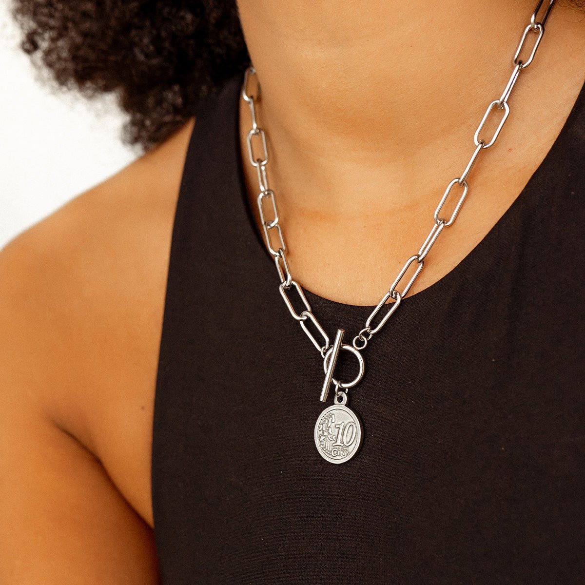 Collar New York Cents - Plata