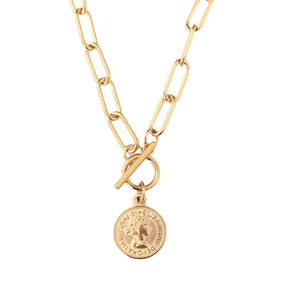 Collar New York Cents Bañado en Oro 18K