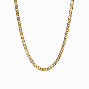 Collar Selenza Cadena Cubana Bañado en Oro 18K
