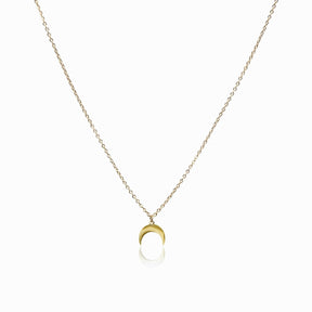 Collar Lua Colgante Bañado en Oro 18K