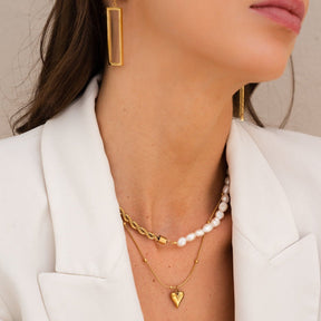 Collar Life Love  Corazón Bañado en Oro 18K