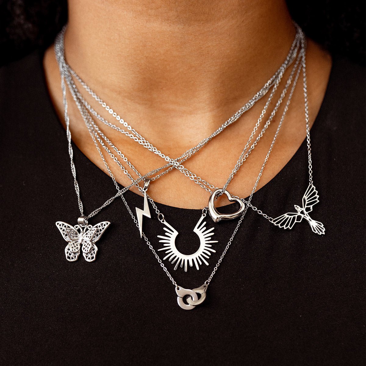 Collar Energia Colgante Raio - Plata