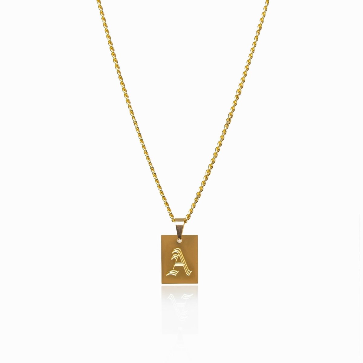 Collar Letra Inicial Modern Bañado en Oro 18K