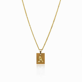 Collar Letra Inicial Modern Bañado en Oro 18K
