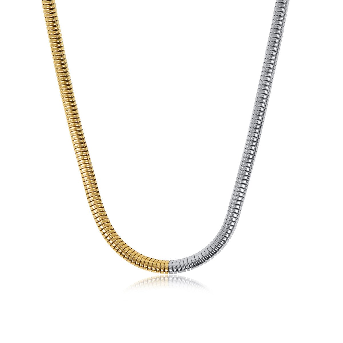 Collar Contraste Malha Bañado en Oro 18K