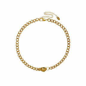 Collar Choker Serpente Bañado en Oro 18K