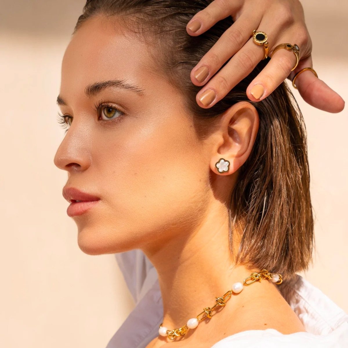 Aro Inspiração Van Cleef Bañado en Oro 18K