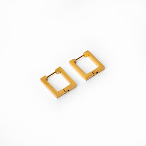 Aro Argola Quadrada Leonor Bañado en Oro 18K