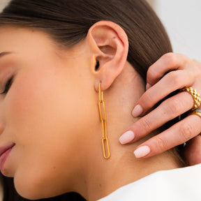 Aro Elos de Cadena Hellen Bañado en Oro 18K