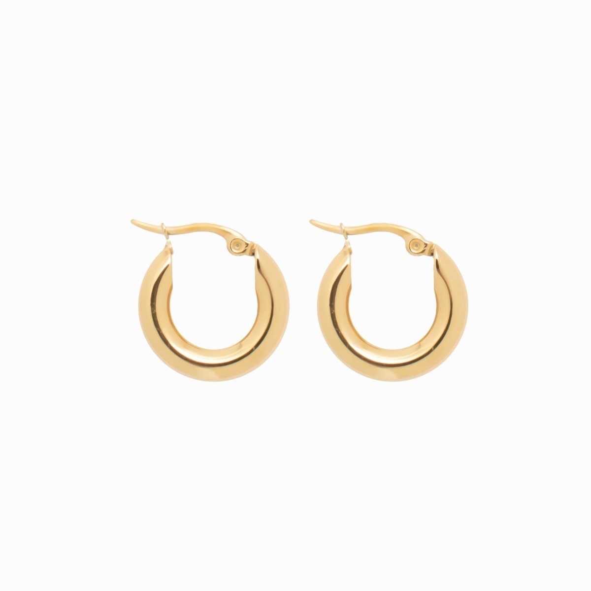 Aro de Argola Tubo Lele G Bañado en Oro 18K