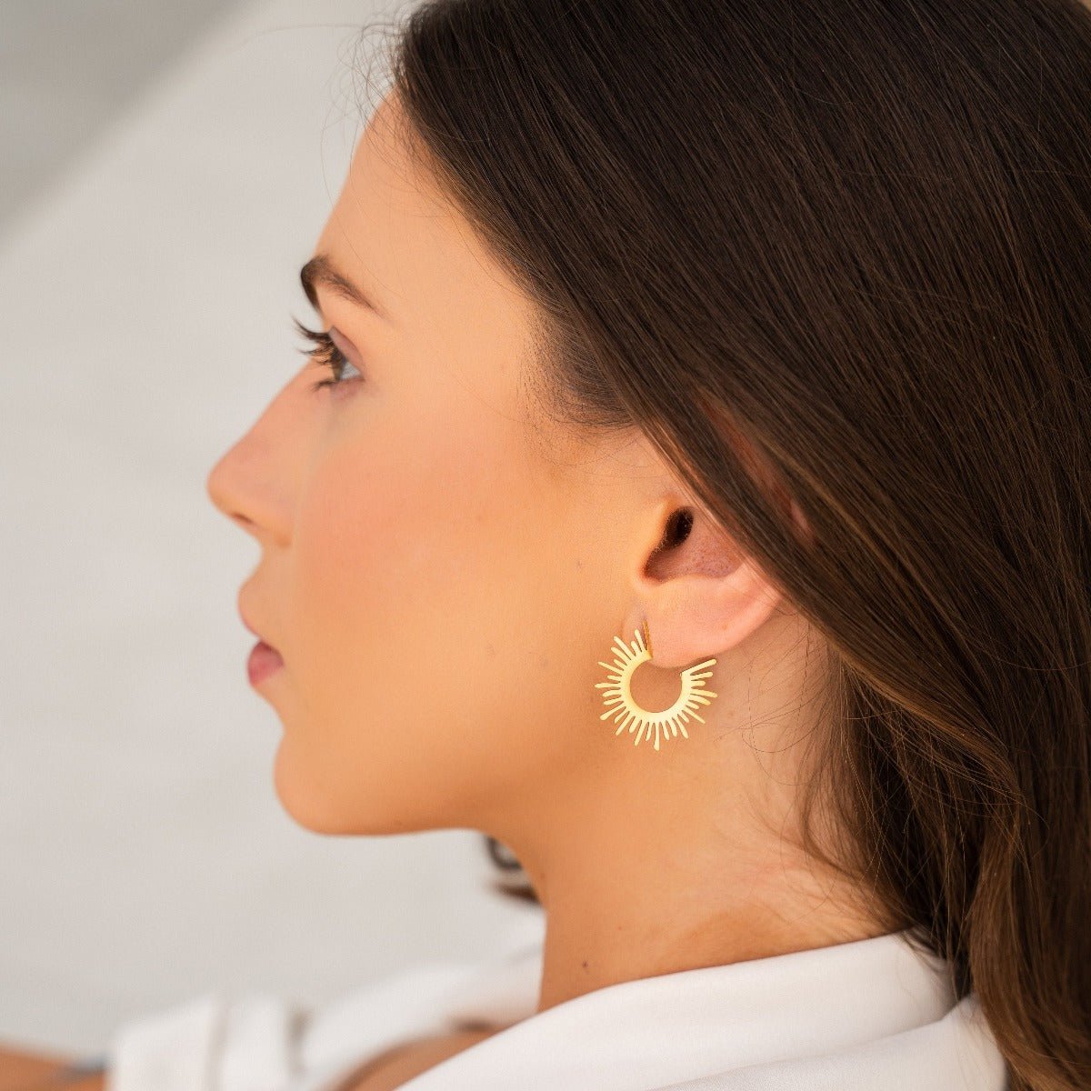 Aro de Argola Spike Bañado en Oro 18K