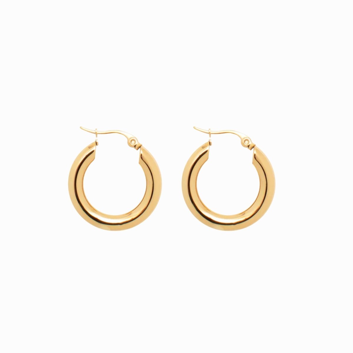 Aro de Argola Tubo Lele M Bañado en Oro 18K