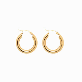 Aro de Argola Tubo Lele M Bañado en Oro 18K