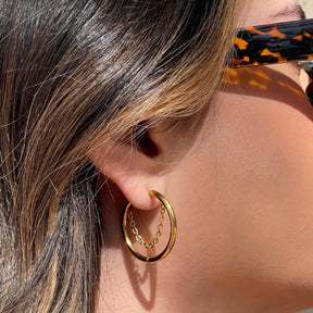 Aro de Argola Pipa Bañado en Oro 18K