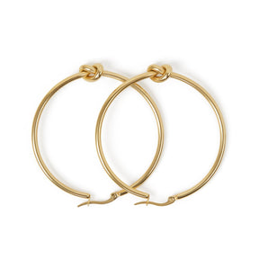 Aro de Argola Nó Central Bañado en Oro 18K