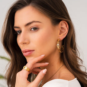 Aro de Argola Alexandra Bañado en Oro 18K