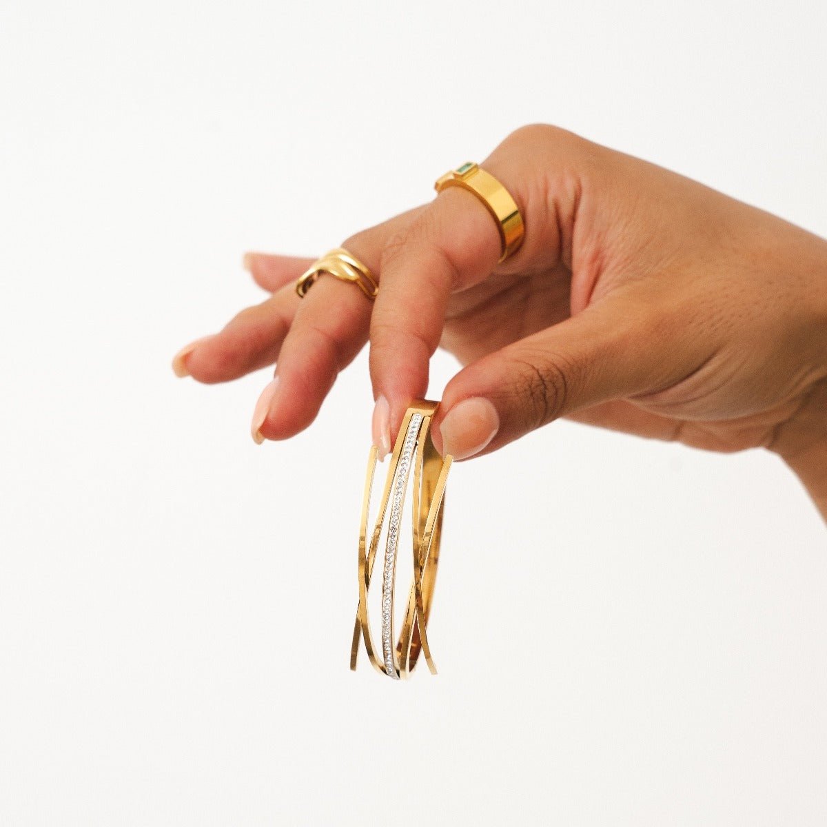 Brazalete Florence Zirconia Bañada en Oro 18K
