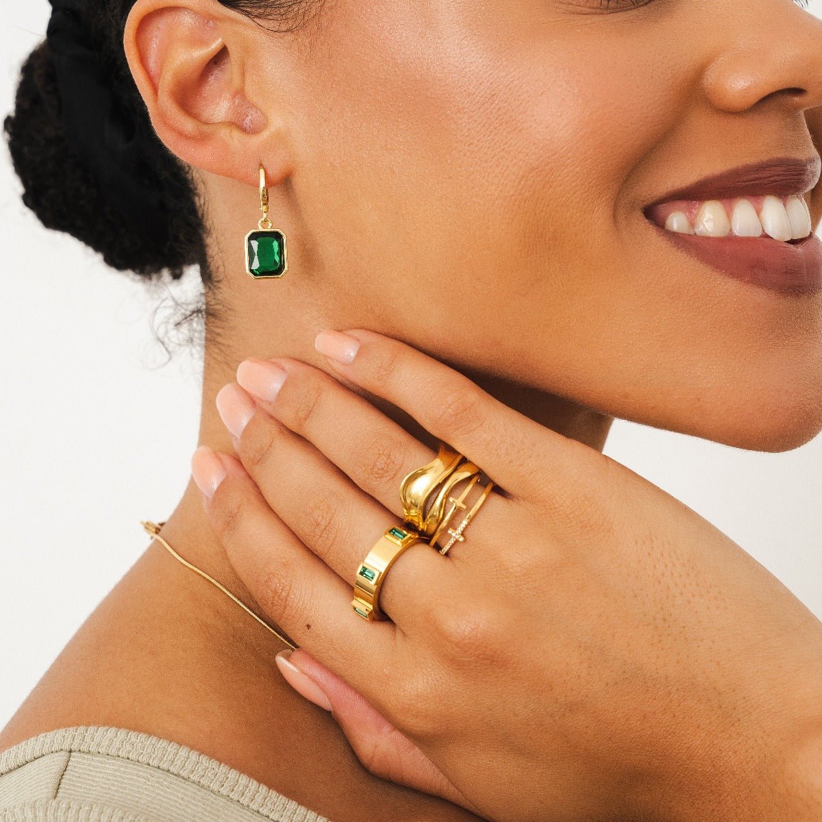 Anillo Prestige Cúbica Bañado en Oro 18K