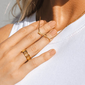 Anillo Numeral Romanos Bañado en Oro 18K