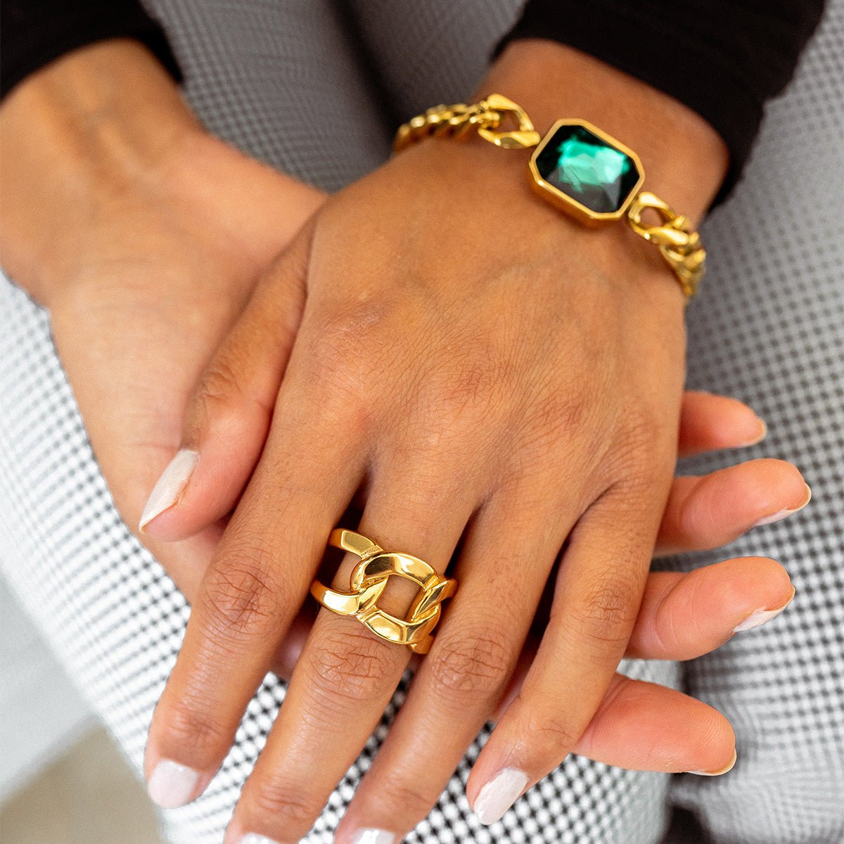 Anillo Elo Duplo Bañado en Oro 18K