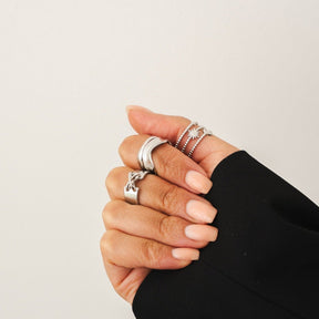 Anillo Corset - Plata