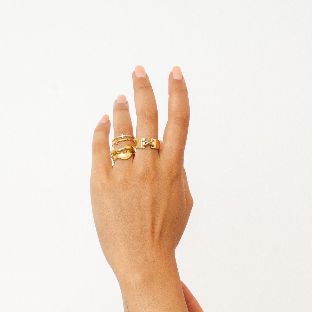 Anillo Corset Bañado en Oro 18K