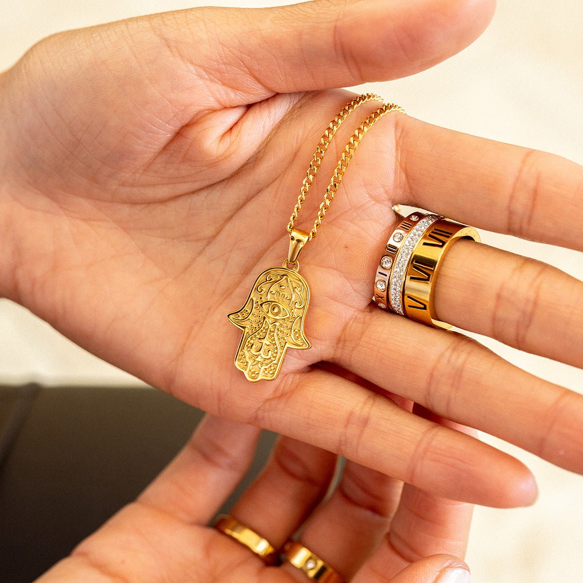 Anillo Aro Triplo Algarismo Romano Bañado en Oro 18K
