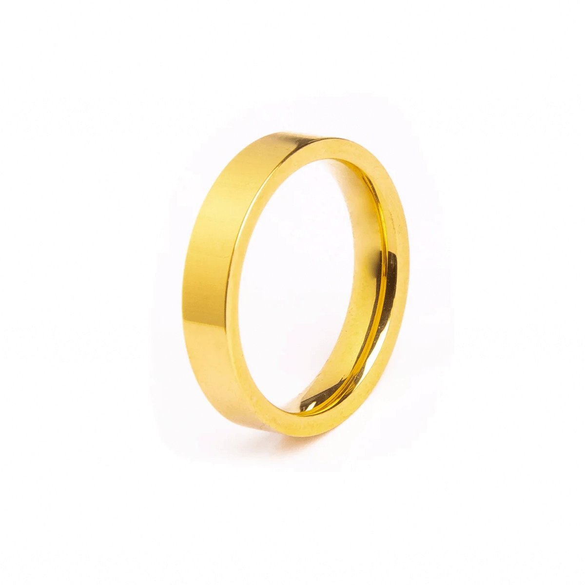 Alianza Quadrada Anatômica Bañado en Oro 18K