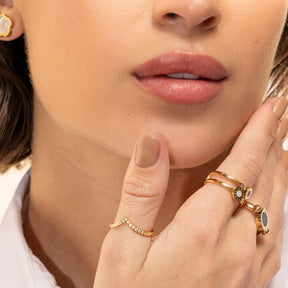 Anillo Trinity Zirconia Bañado en Oro 18K