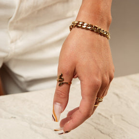 Anillo Serpente Bañado en Oro 18K