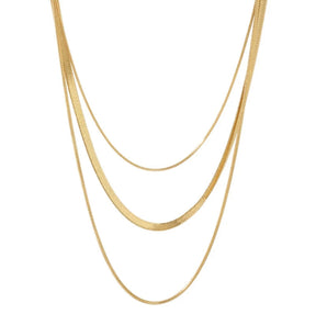 Collar Celina Trío Capas Malha Bañado en Oro 18K