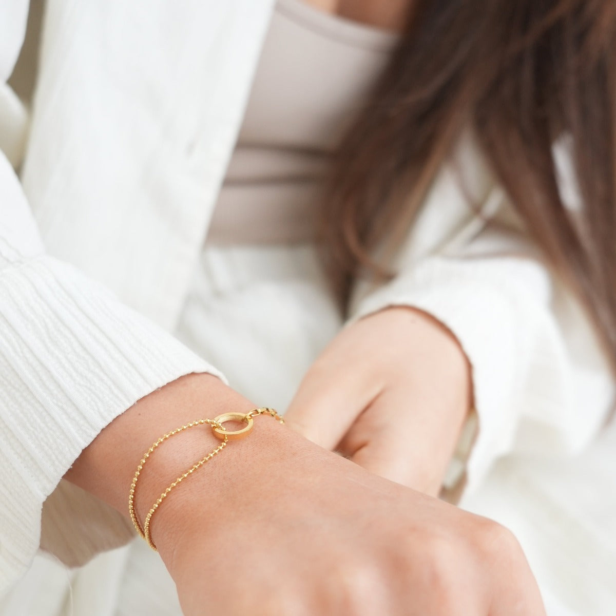 Pulsera Une Bañada en Oro 18k