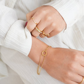 Pulsera Une Bañada en Oro 18k