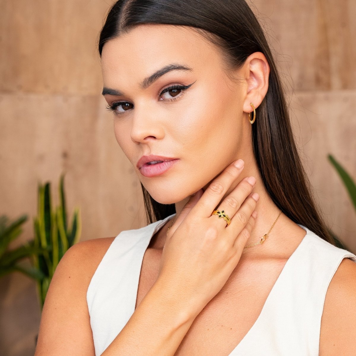 Anillo Ajustable Blossom Bañado en Oro de 18K