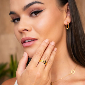 Anillo Ajustable Blossom Bañado en Oro de 18K