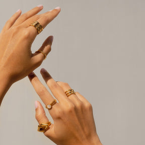 Anillo Ajustable Melina Bañado en Oro 18K