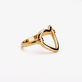 Anillo  Corazón Vazado Bañado en Oro 18k