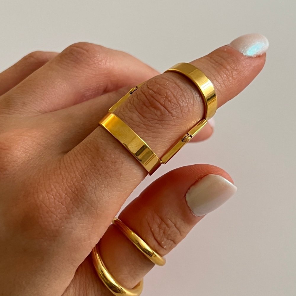 Anillo Articulado Ajustable Bañado en Oro 18K