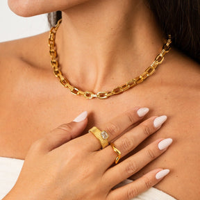 Anillo Aspen Bañado en Oro 18k