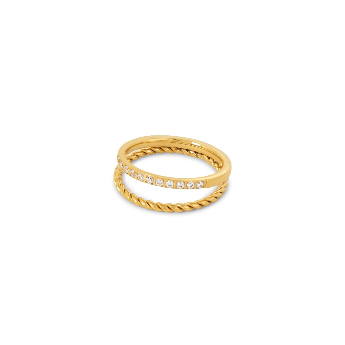 Anillo Aurora Cristais Bañado en Oro 18k