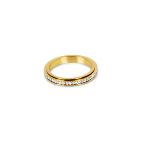 Anillo Brilhante Rotativo Bañado en Oro 18k