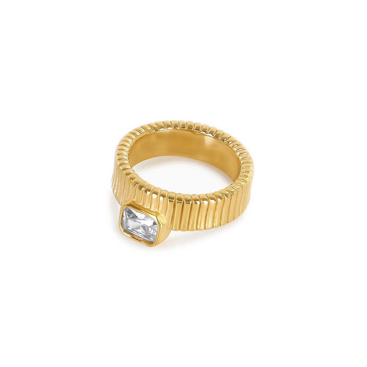 Anillo Capri Cristal Bañado en Oro 18k