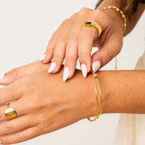 Anillo Capri Esmeralda Bañado en Oro 18k