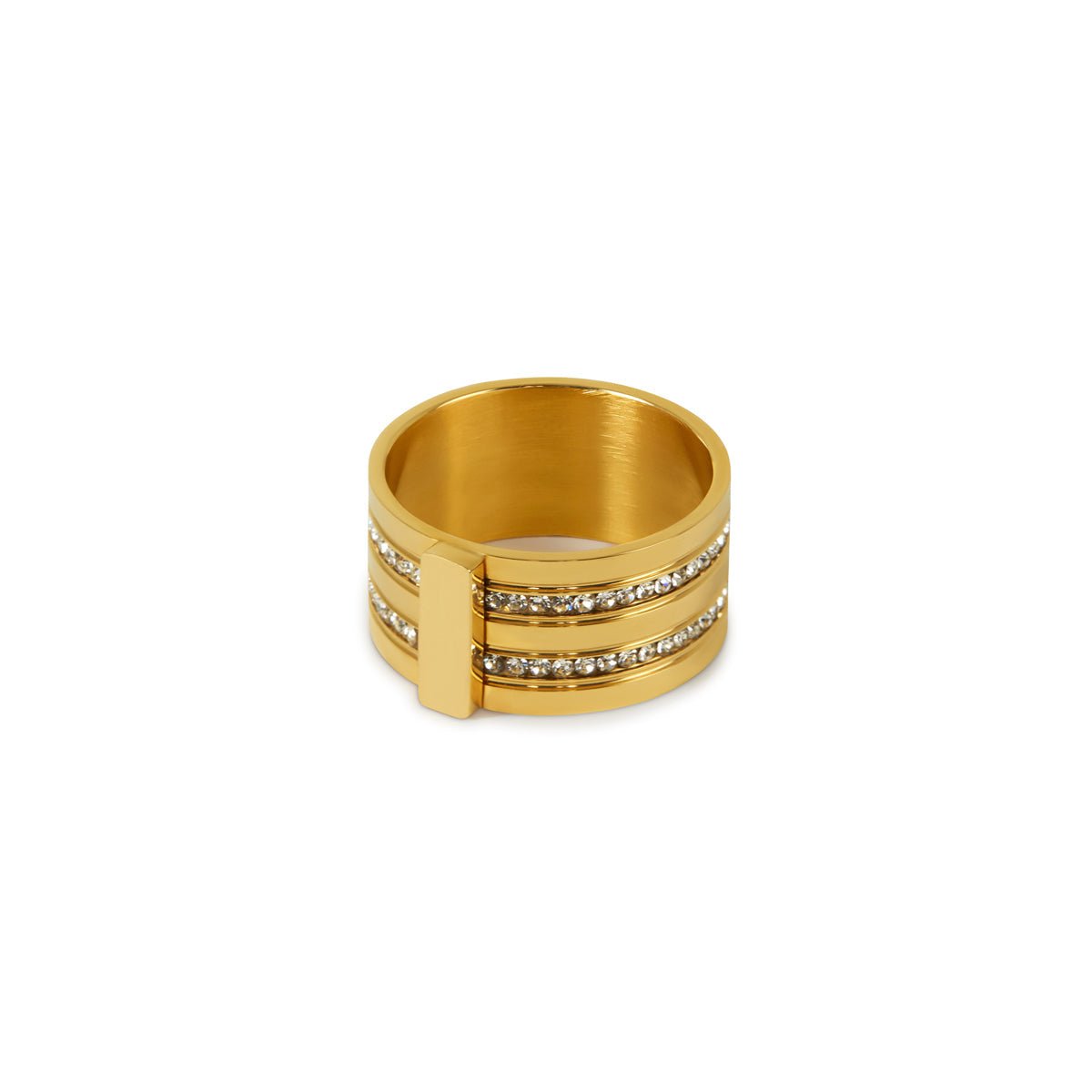 Anillo Caviar Stack Bañado en Oro 18K