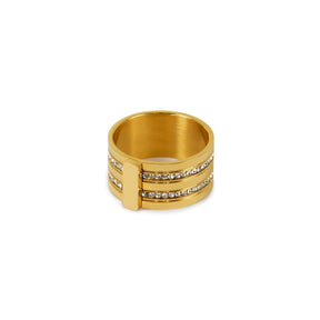 Anillo Caviar Stack Bañado en Oro 18K