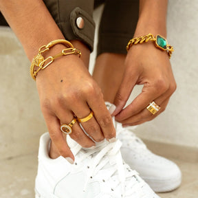 Anillo Classic Inspiração Bañado en Oro 18k