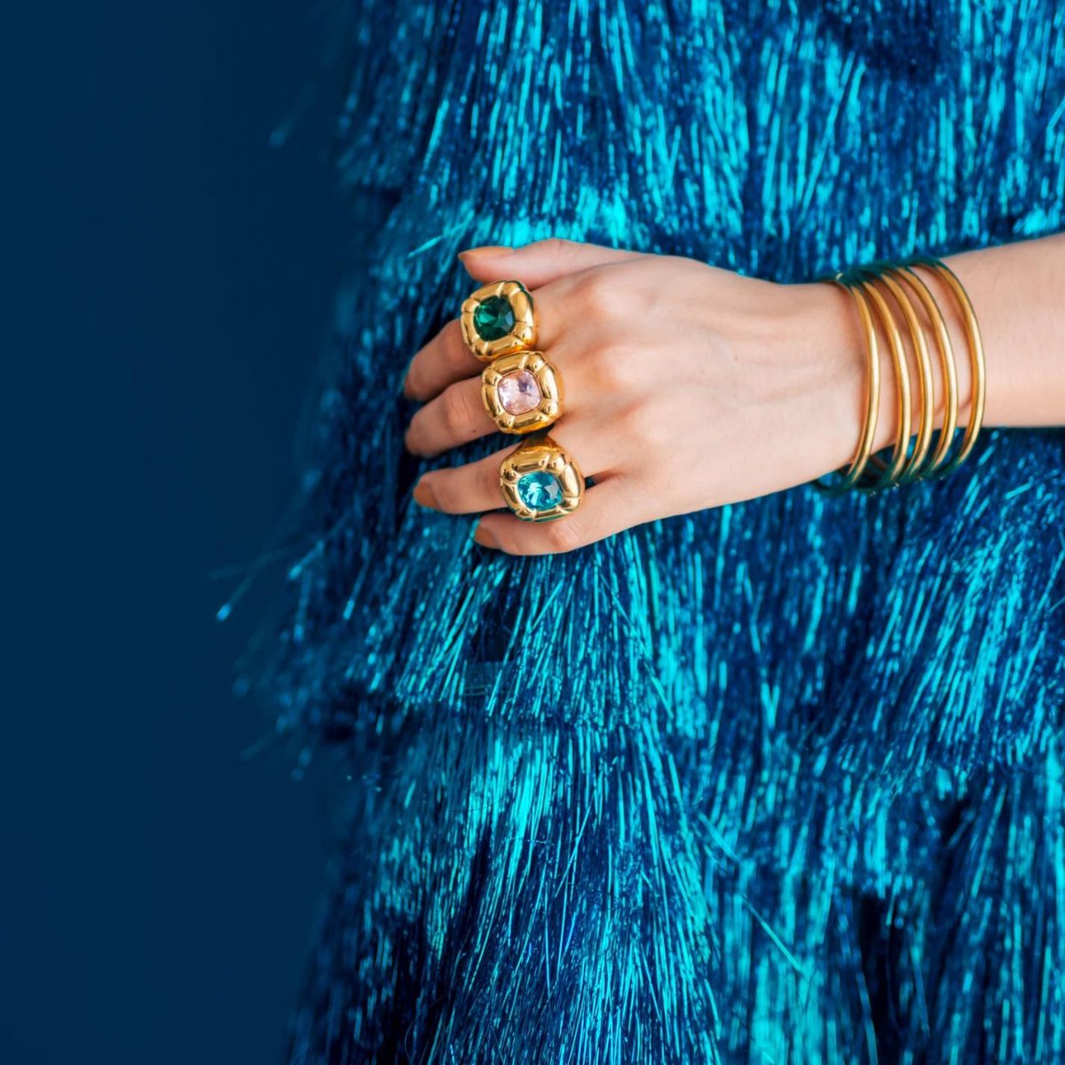 Anillo Cocktail Dulcis Bañado en Oro 18K