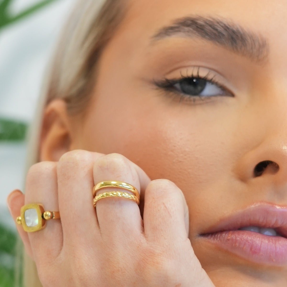 Anillo Duo Bañado en Oro 18k