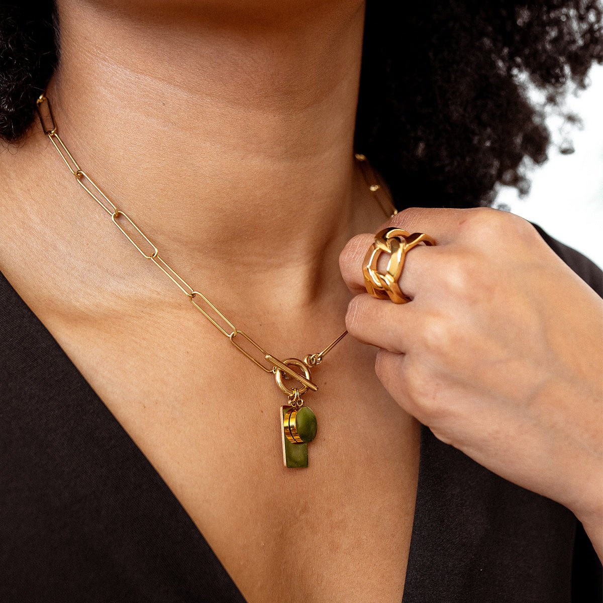 Anillo Elo Duplo Bañado en Oro 18K